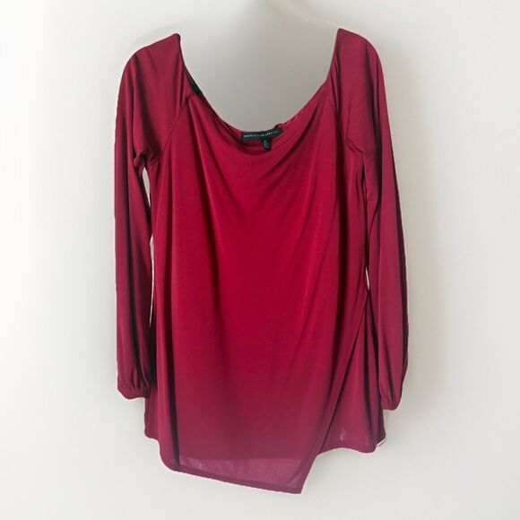 White House Black Market Square Neck Pullover Top Long Sleeve On/Off Shoulder M - Picture 1 of 7
